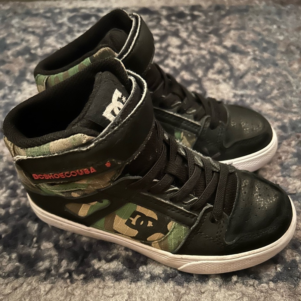 DC Kids' Black and Camouflage High-Top Sneakers